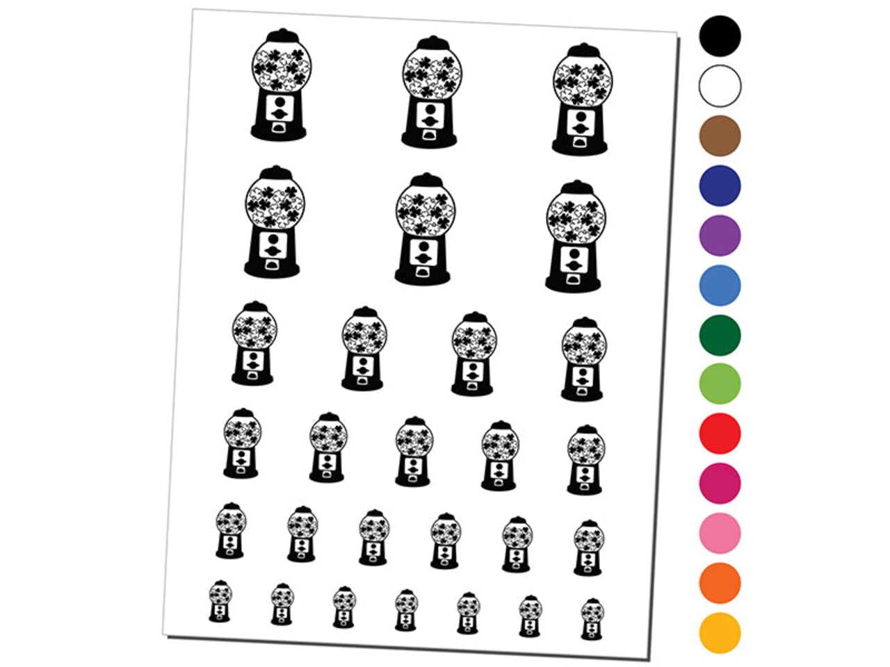 Shamrock Gumball Machine St. Patrick's Day Temporary Tattoo Water Resistant Fake Body Art Set Collection